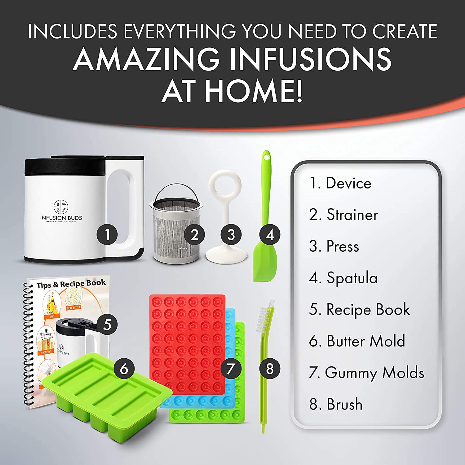 Infusion Buds Machine - Herbal Butter & Oil Infuser With Decarb Box and  Accessories